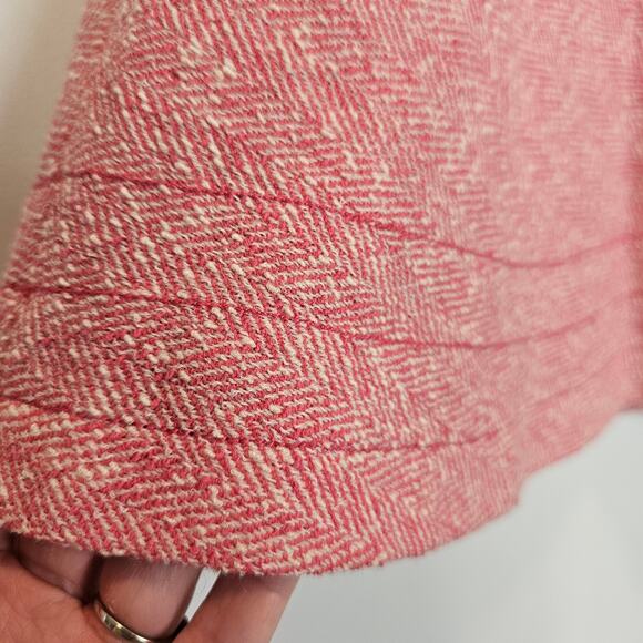 Ann Taylor NWT Pink and‎ White Wool Blend Preppy Knee Length Skirt Size 6 - Picture 3 of 7